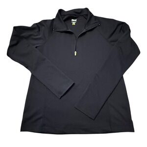 Everlast Womens‎ Quarter Zip Long Sleeve Performance Top Black Size M Sporty Gym